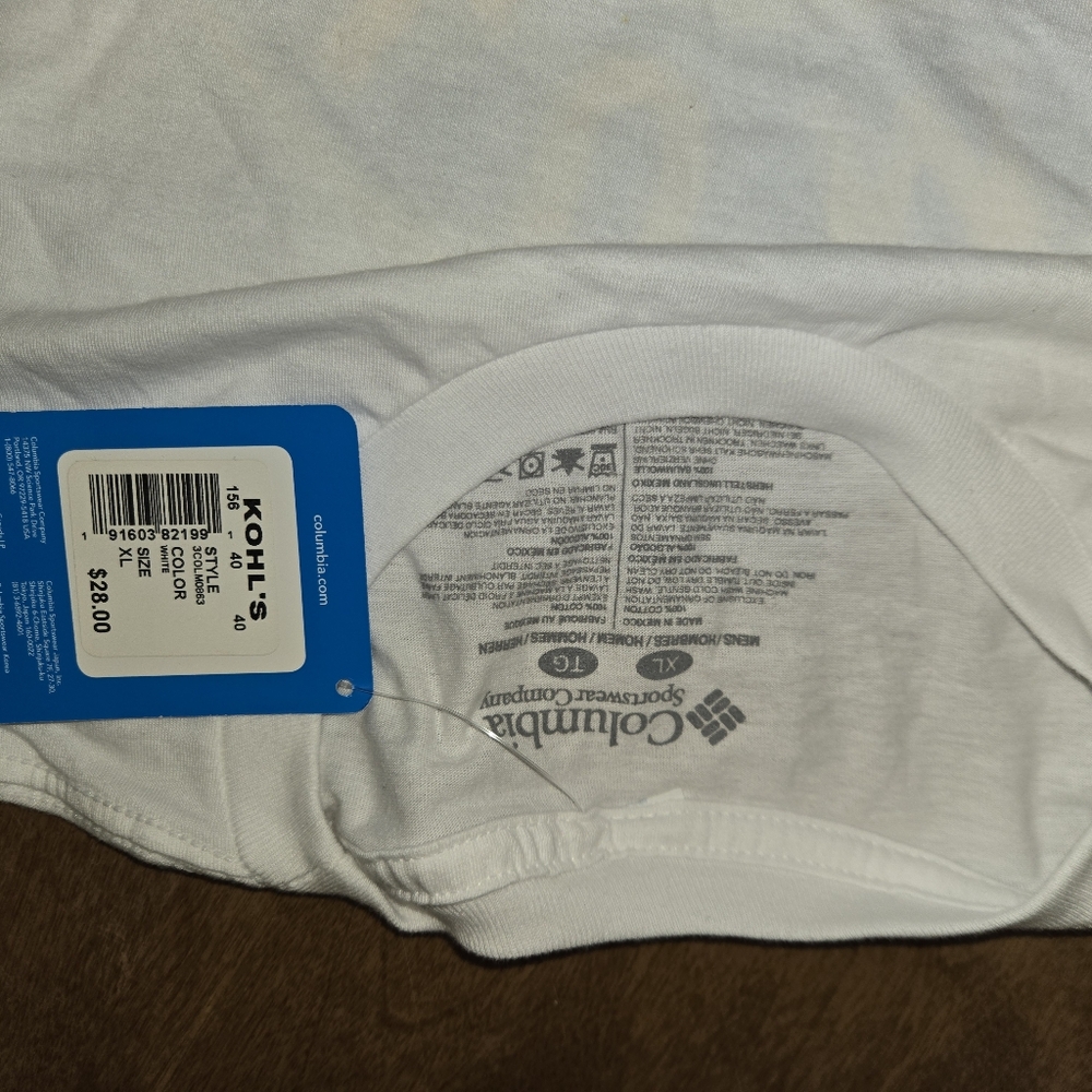 Columbia Men's White Short Sleeve Tee - Picture 6 of 8
